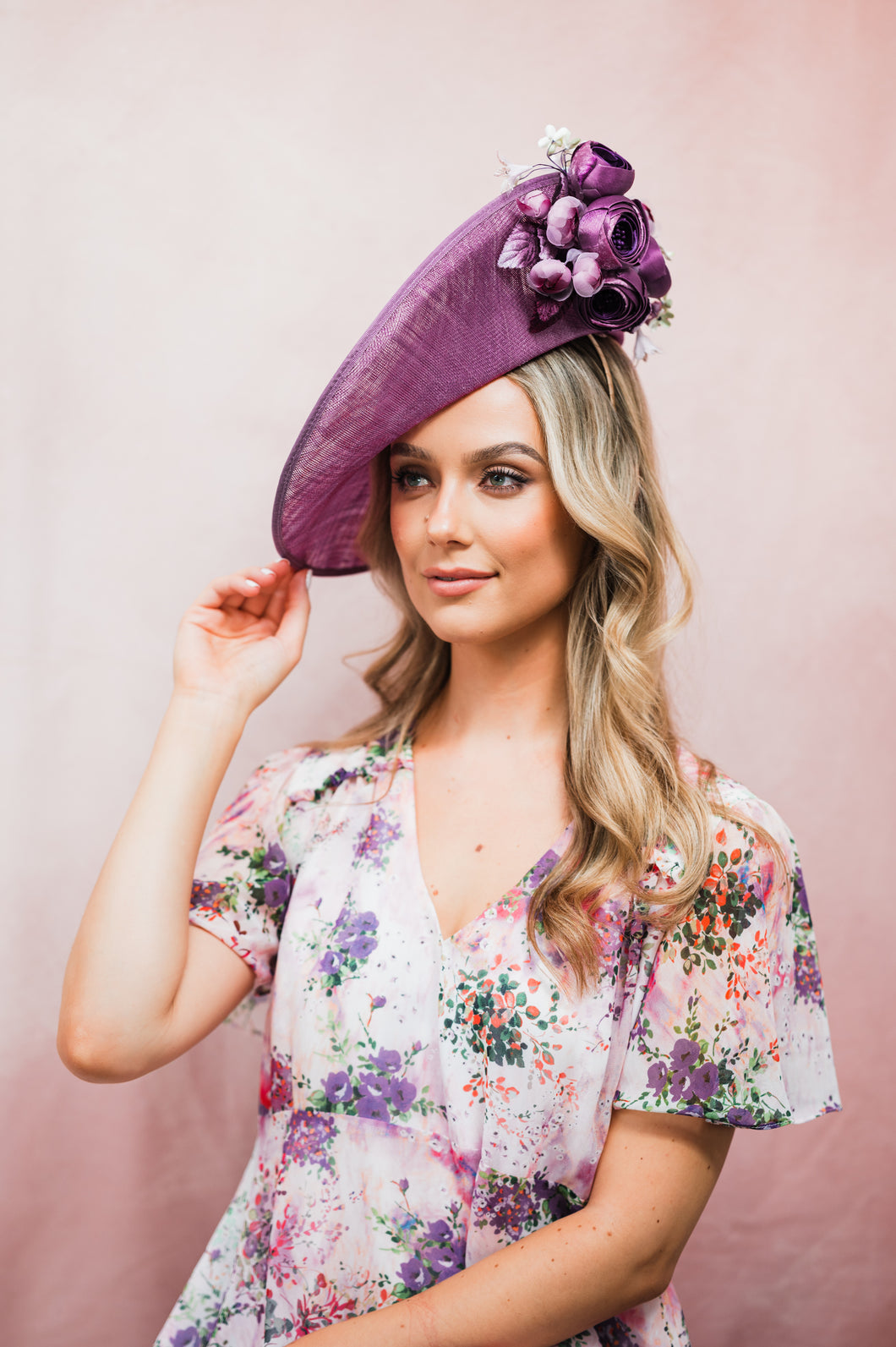 Disc style Hat with Roses