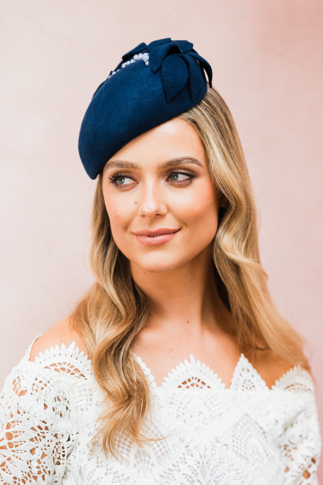 Blue Felt Beret