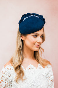 Blue Felt Beret