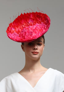 Red and Pink Feather Hat