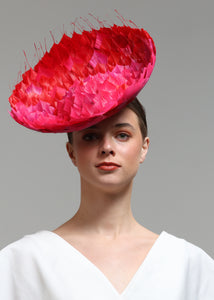 Red and Pink Feather Hat