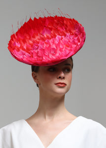 Red and Pink Feather Hat