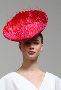 Red and Pink Feather Hat