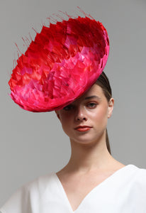 Red and Pink Feather Hat