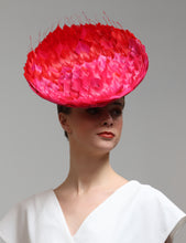 Load image into Gallery viewer, Red and Pink Feather Hat