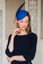 Load image into Gallery viewer, Blue Felt Cocktail hat