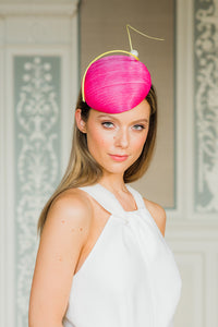 Pink Cocktail hat with Quill