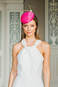Pink Cocktail hat with Quill
